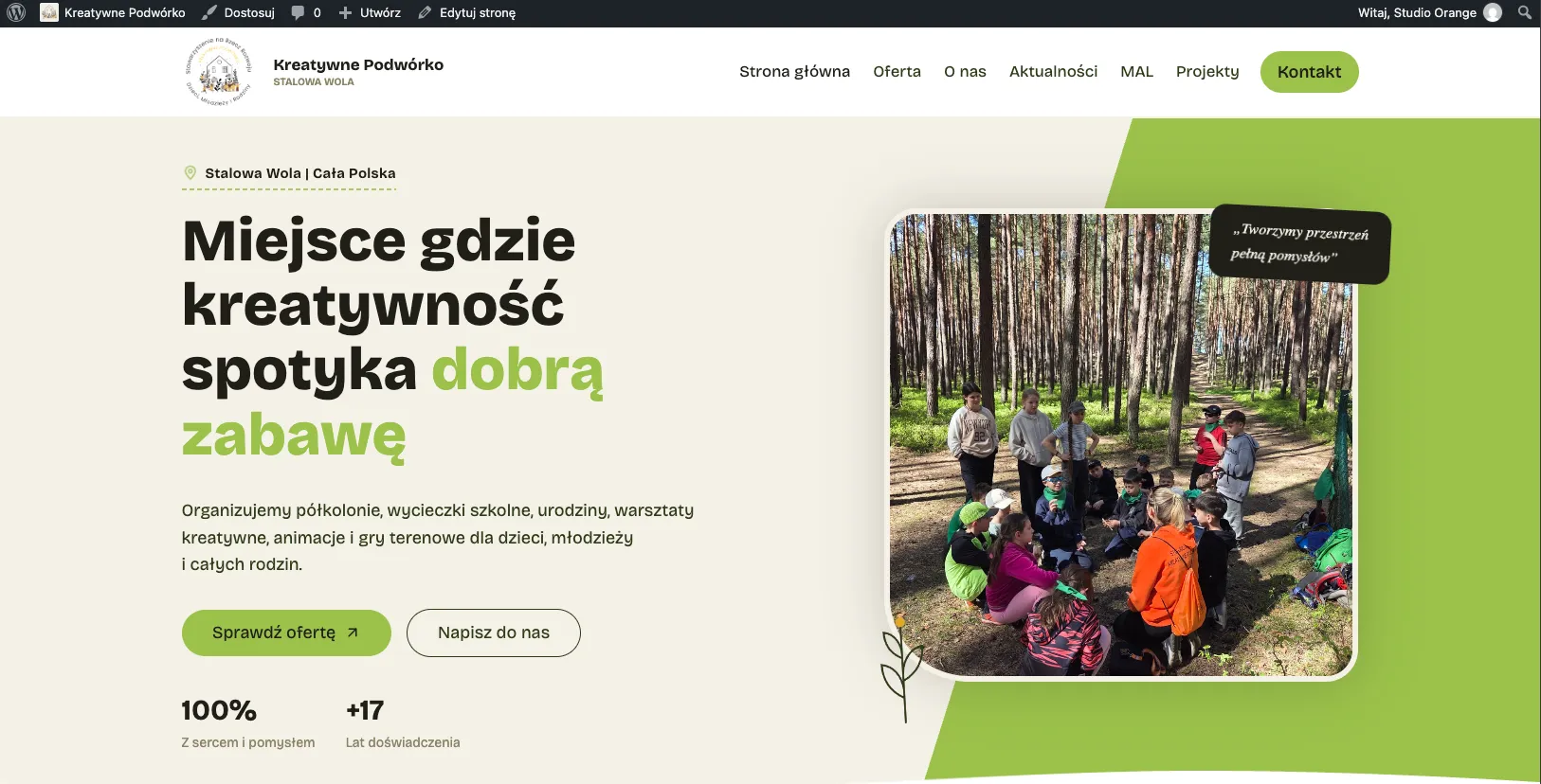 Strona Kreatywne Podwórko — animacje dla dzieci