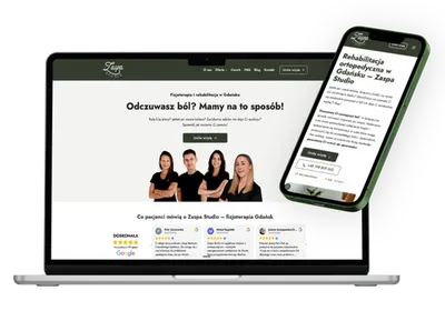 Gotowa strona internetowa na laptopie i telefonie